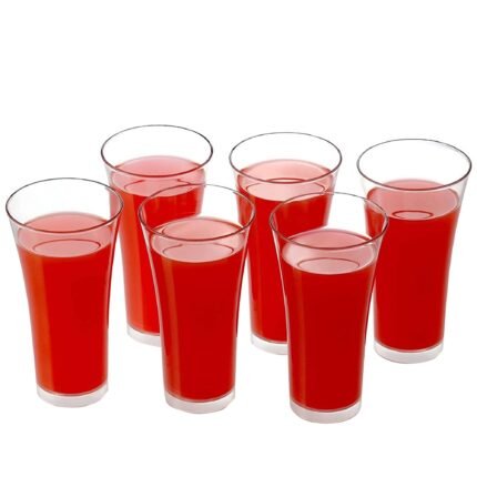 Stylish look Juicy Glass, Transparent Glasses Set 300ml 6pcs