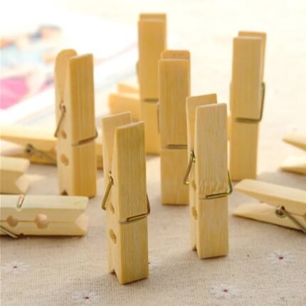 Multipurpose Wooden Heavy Clip (20 Pieces) for Clothespin Dryer, Hanger, Photo Paper Peg Pin, Craft Clips for School Arts Crafts Decoration