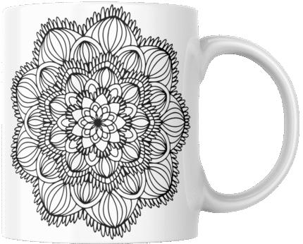 Mandala Printed Ceramic Mug | Coffee Mug | Tea Mug | Milk Mug | Designer Mug | 330 ml, Microwave & Dishwasher Safe | Mug for Kids | Mug for Friend, Birthday Gift