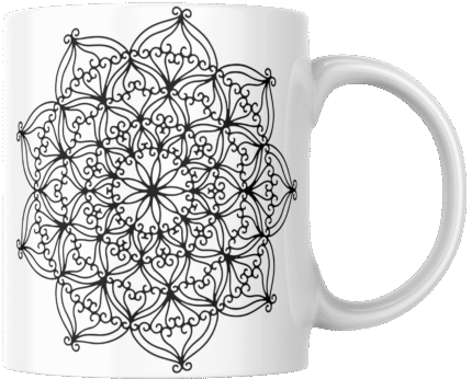 Mandala Printed Ceramic Mug | Coffee Mug | Tea Mug | Milk Mug | Designer Mug | 330 ml, Microwave & Dishwasher Safe | Mug for Kids | Mug for Friend, Birthday Gift