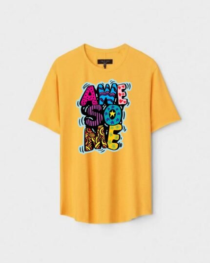 Unisex Designer Premium Quality Printed T-Shirt For Boys And Girls :: Cloth type : Cotton - Colour :: Yellow